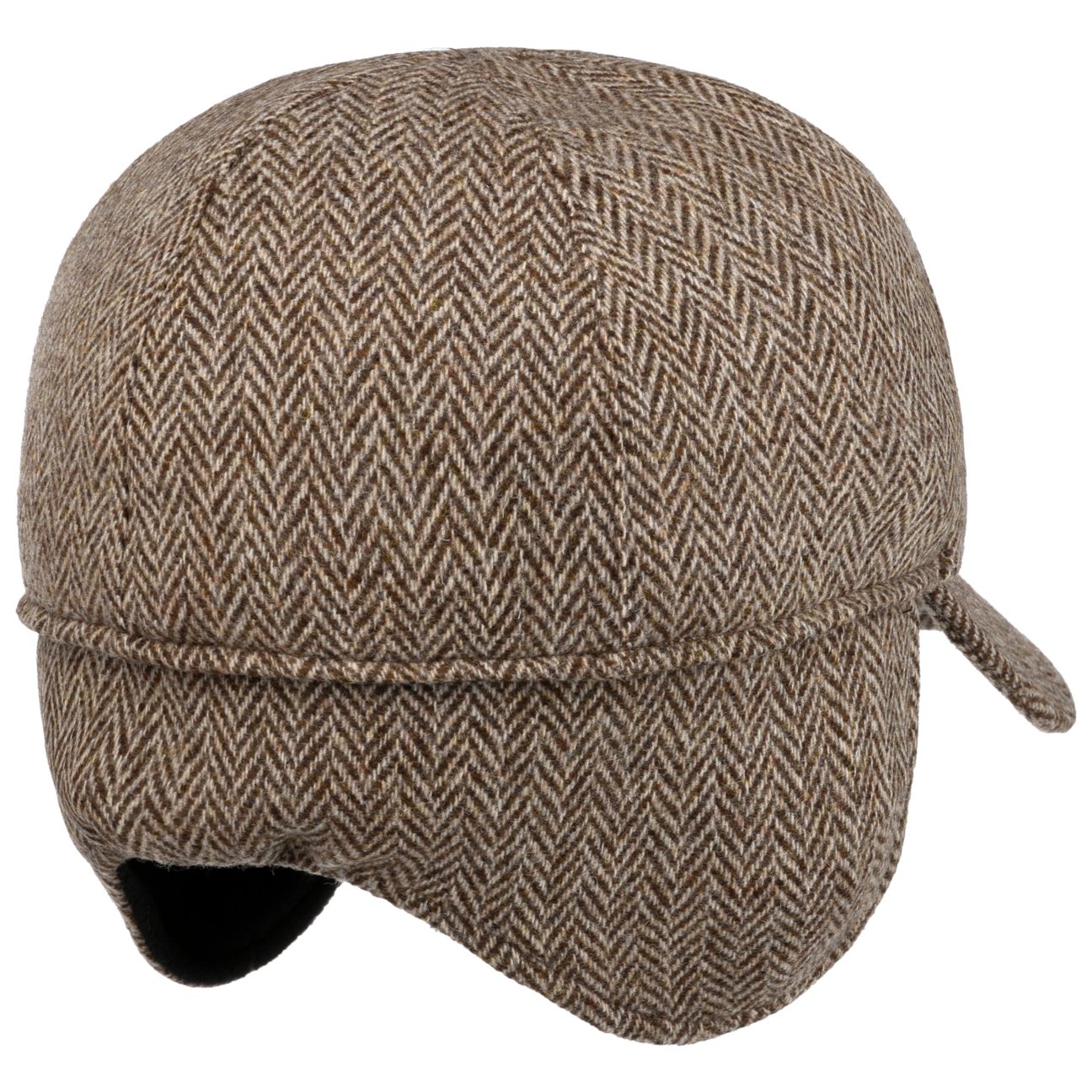 mayser-herringbone-cap-mit-ohrenklappen-woll-baseballcap-mit-fischgr-tmuster image 6