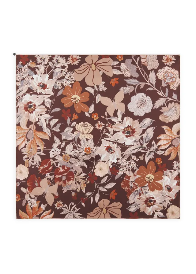codello-seidentuch-mit-floralem-print-in-braun-nickituch image 1